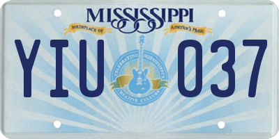 MS license plate YIU037