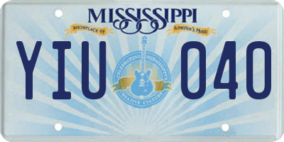 MS license plate YIU040