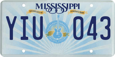 MS license plate YIU043