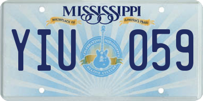MS license plate YIU059