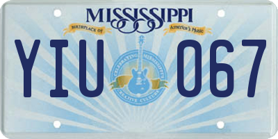MS license plate YIU067