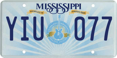MS license plate YIU077
