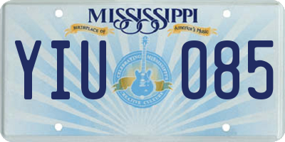 MS license plate YIU085