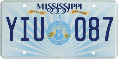 MS license plate YIU087