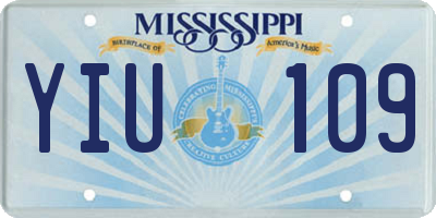MS license plate YIU109