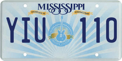 MS license plate YIU110