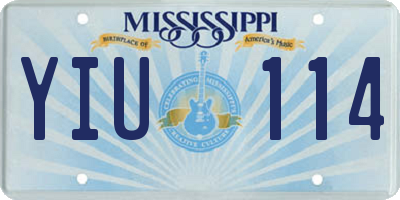 MS license plate YIU114