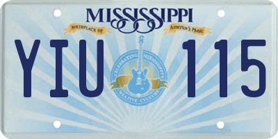 MS license plate YIU115