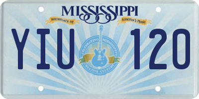 MS license plate YIU120