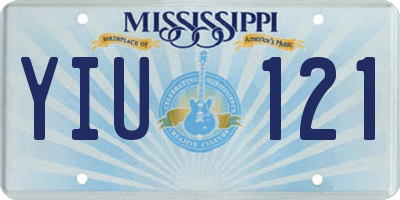 MS license plate YIU121