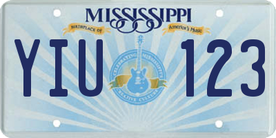 MS license plate YIU123