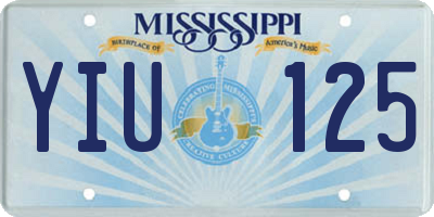 MS license plate YIU125