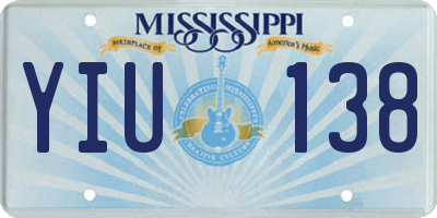 MS license plate YIU138