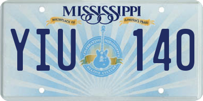 MS license plate YIU140