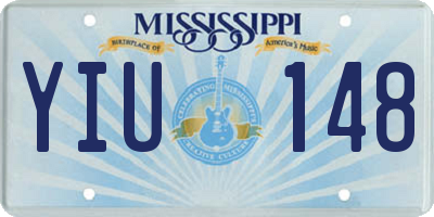 MS license plate YIU148