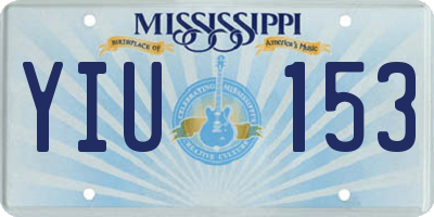 MS license plate YIU153