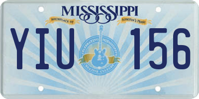 MS license plate YIU156