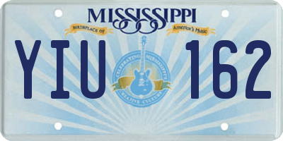 MS license plate YIU162