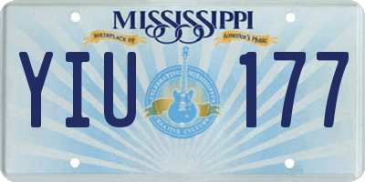 MS license plate YIU177