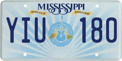 MS license plate YIU180