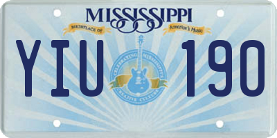 MS license plate YIU190