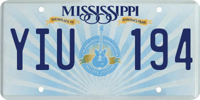 MS license plate YIU194
