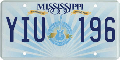 MS license plate YIU196