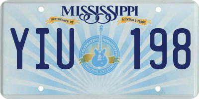 MS license plate YIU198