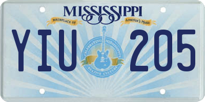 MS license plate YIU205