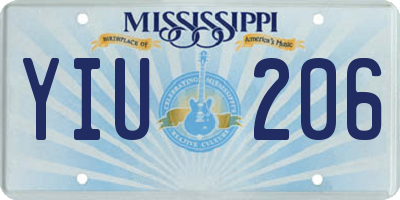 MS license plate YIU206