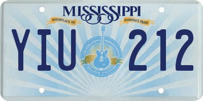 MS license plate YIU212