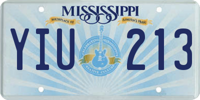 MS license plate YIU213