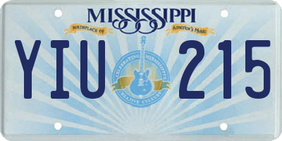MS license plate YIU215