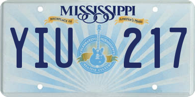 MS license plate YIU217