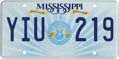 MS license plate YIU219
