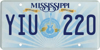 MS license plate YIU220