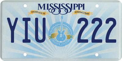 MS license plate YIU222