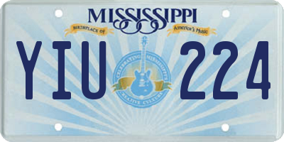 MS license plate YIU224