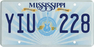 MS license plate YIU228