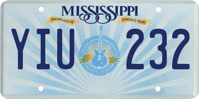 MS license plate YIU232