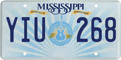MS license plate YIU268