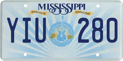 MS license plate YIU280