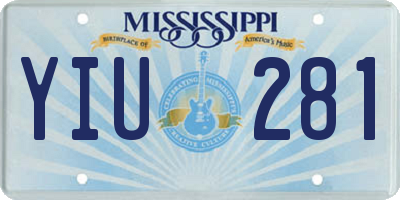 MS license plate YIU281