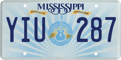 MS license plate YIU287