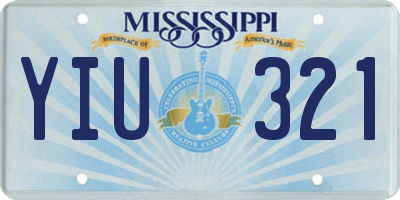 MS license plate YIU321