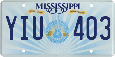 MS license plate YIU403