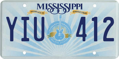 MS license plate YIU412