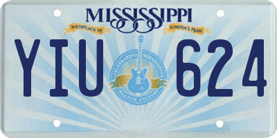 MS license plate YIU624