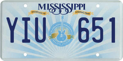 MS license plate YIU651