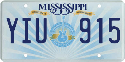 MS license plate YIU915